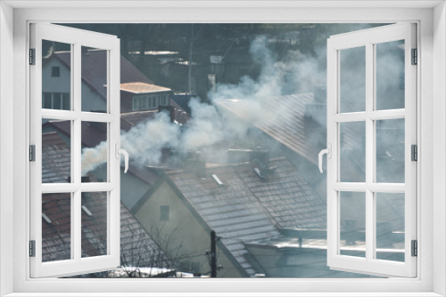 Fototapeta Naklejka Na Ścianę Okno 3D - Sezon grzewczy w mieście