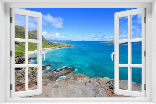 Fototapeta Naklejka Na Ścianę Okno 3D - Overlook on Oahu, Hawaii 