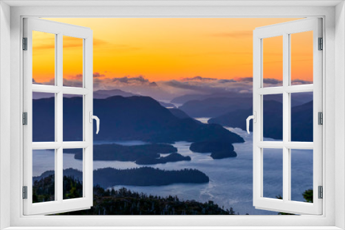 Fototapeta Naklejka Na Ścianę Okno 3D - Sunset over Ocean, Islands, Mountains 