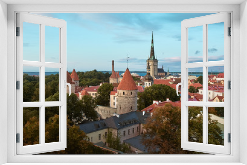 Fototapeta Naklejka Na Ścianę Okno 3D - The Aerial View of Tallinn Old Town, Estonia