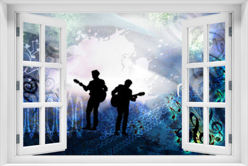 Fototapeta Naklejka Na Ścianę Okno 3D - Guitar player. Music festival illustration