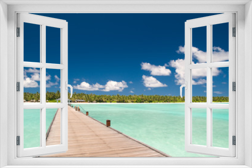 Fototapeta Naklejka Na Ścianę Okno 3D - Steg zu einsamer Insel