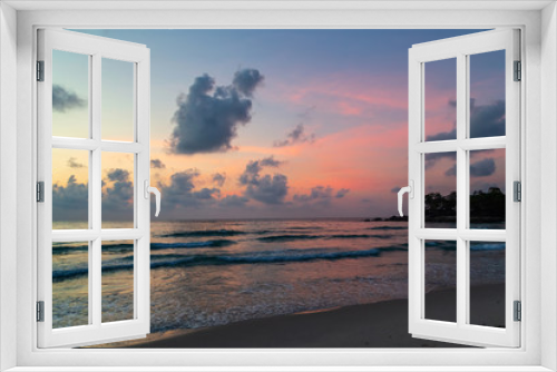 Fototapeta Naklejka Na Ścianę Okno 3D - ocean shore at sunset
