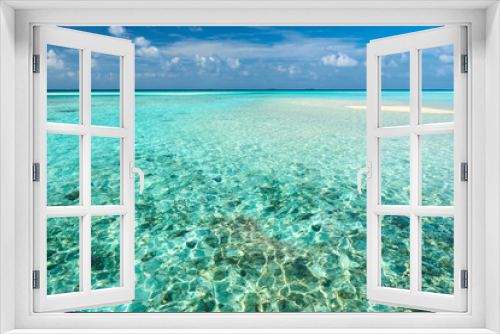 Fototapeta Naklejka Na Ścianę Okno 3D - Cloudly Sky with Turquoise Ocean