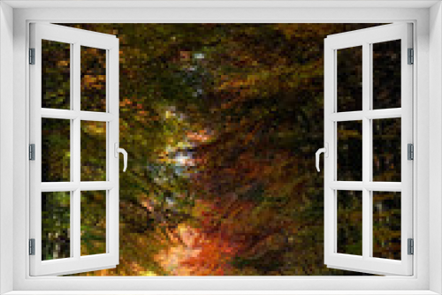 Fototapeta Naklejka Na Ścianę Okno 3D - Forest road in autumn season. Fontainebleau forest 
