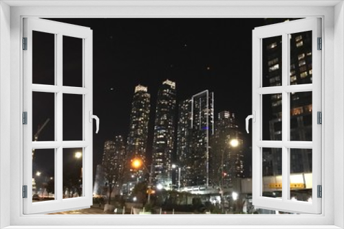 Fototapeta Naklejka Na Ścianę Okno 3D - nightlight skyline
