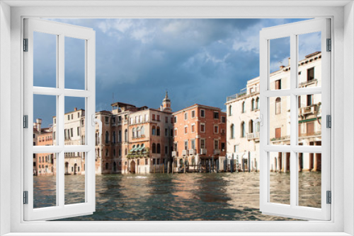 Fototapeta Naklejka Na Ścianę Okno 3D - Old Buildings Facing the Grand Canal in Venice