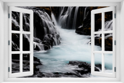 Fototapeta Naklejka Na Ścianę Okno 3D - Bruarfoss Waterfall , beautiful blue water. Iceland