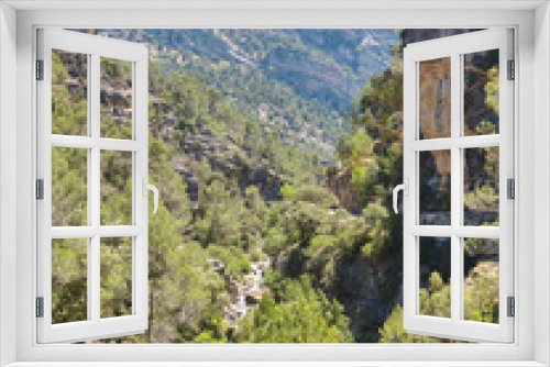 Fototapeta Naklejka Na Ścianę Okno 3D - Waterfalls on the Borosa River route in the Natural Park of the Sierra de Cazorla, Segura and Las Villas. In Jaén, Andalusia. Spain