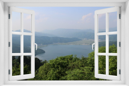 Fototapeta Naklejka Na Ścianę Okno 3D - Mountains and Biwa lake in Japan