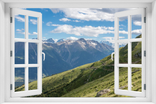 Fototapeta Naklejka Na Ścianę Okno 3D - Panorama of mountains scene in national park Switzerland