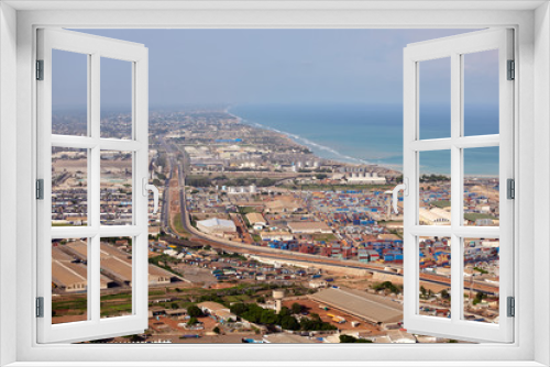 Fototapeta Naklejka Na Ścianę Okno 3D - Aerial view of Lomé, capital of Togo. African country located in West Africa. year 2014