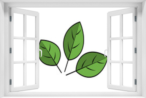 Fototapeta Naklejka Na Ścianę Okno 3D - leaf icon in trendy flat design