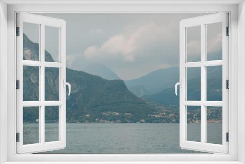 Fototapeta Naklejka Na Ścianę Okno 3D - View of Lake Como, Italy. Mountains and water tourism.
