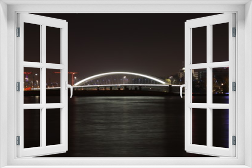 Fototapeta Naklejka Na Ścianę Okno 3D - Pont Raymond Barre sur le fleuve Rhône à Lyon la nuit - Département du Rhône - Région Rhône Alpes - France - pont inauguré en 2013