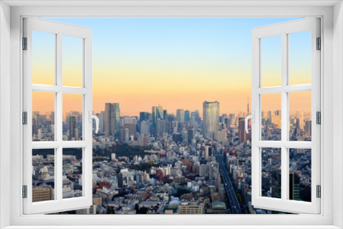 Fototapeta Naklejka Na Ścianę Okno 3D - 東京の風景