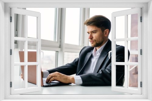 businessman working on laptop in office