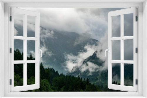 Fototapeta Naklejka Na Ścianę Okno 3D - Mist on the mountains