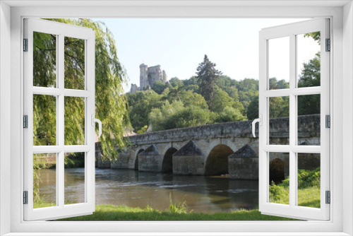 Fototapeta Naklejka Na Ścianę Okno 3D - pont et château de Lavardin (41)