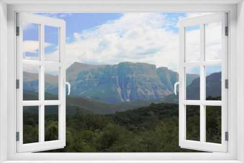 View of Tymfi Mountain and Vikos gorge Zagoria Epirus Greece