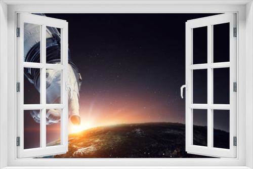 Fototapeta Naklejka Na Ścianę Okno 3D - Concept of deep space exploration. Mixed media