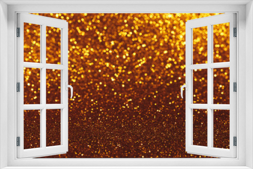 Fototapeta Naklejka Na Ścianę Okno 3D - Christmas abstract texture, golden sparkles bokeh shining background.