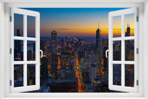 Fototapeta Naklejka Na Ścianę Okno 3D - Chicago Downtown in Twilight 