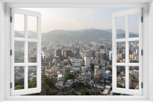 Beautiful Nagasaki City Skyline before sunset time.