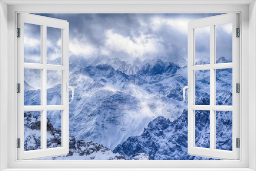 Fototapeta Naklejka Na Ścianę Okno 3D - Blick von der Zugspitze auf die Tiroler Alpen
