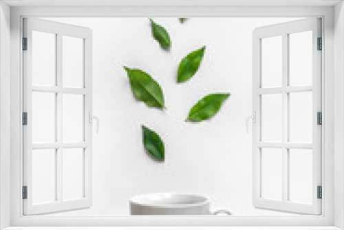 Fototapeta Naklejka Na Ścianę Okno 3D - Green Tea and Cup