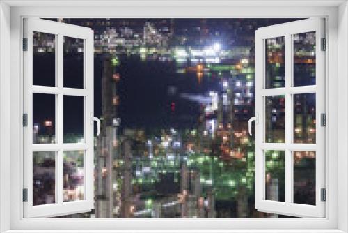 Fototapeta Naklejka Na Ścianę Okno 3D - 夜の工場