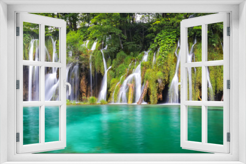 Fototapeta Naklejka Na Ścianę Okno 3D - The most spectacular waterfalls from Plitvice - Croatia