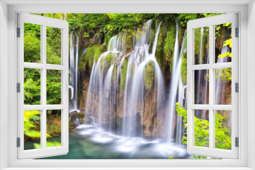 Fototapeta Naklejka Na Ścianę Okno 3D - The most spectacular waterfalls from Plitvice - Croatia