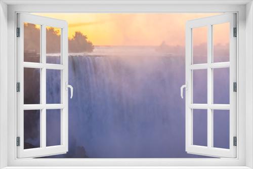 Fototapeta Naklejka Na Ścianę Okno 3D - Sunrise at Niagara Falls. View from the Canadian side