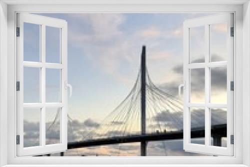 Fototapeta Naklejka Na Ścianę Okno 3D - Bridge of St. Petersburg to the Gazprom arena