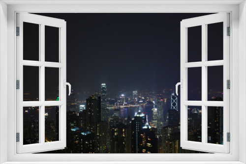 Fototapeta Naklejka Na Ścianę Okno 3D - Hong Kong by Night Port