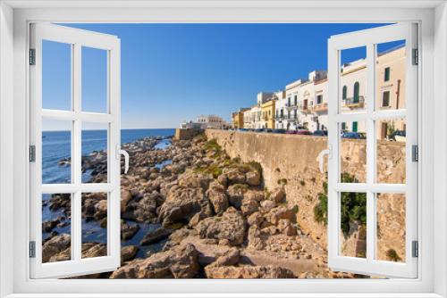 Fototapeta Naklejka Na Ścianę Okno 3D - Coastline Cityscape With Colorful Houses at Gallipoli Puglia Italy