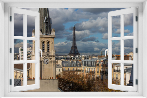 Fototapeta Naklejka Na Ścianę Okno 3D - LA TOUR EIFFEL