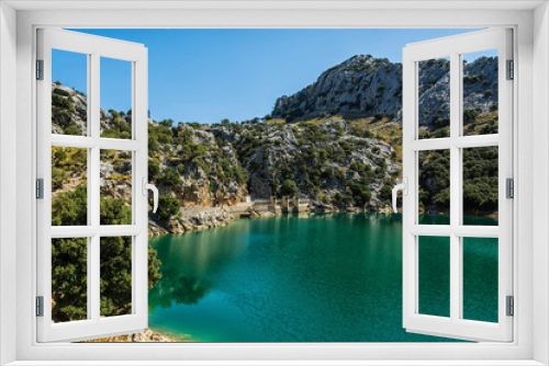 Fototapeta Naklejka Na Ścianę Okno 3D - Der Stausee Gorg Blau auf Mallorca