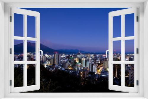 Fototapeta Naklejka Na Ścianę Okno 3D - 城山より見る鹿児島市街地の夜景	