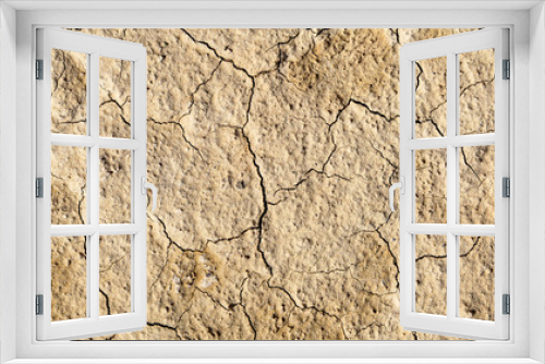 Fototapeta Naklejka Na Ścianę Okno 3D - Cracked dry soil. Desert, arid climate. Natural backgrounds