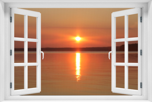Fototapeta Naklejka Na Ścianę Okno 3D - sunset at the lake
