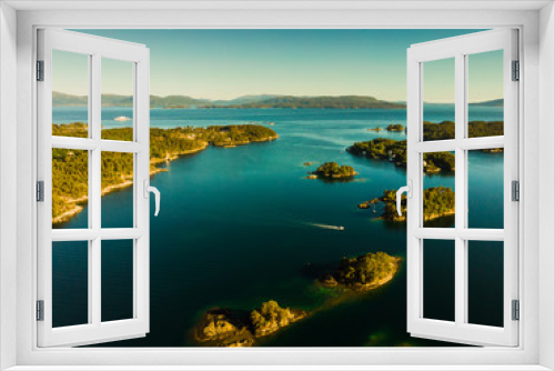 Fototapeta Naklejka Na Ścianę Okno 3D - Aerial view. Fjord landscape near Bergen, Norway