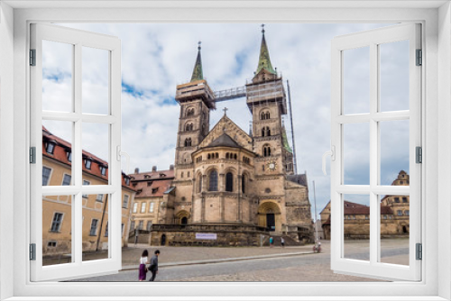 Bamberg Cathedral, or Dom, during the renovation in Bamberg