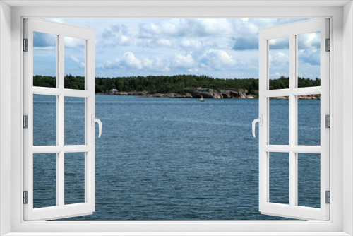 Fototapeta Naklejka Na Ścianę Okno 3D - The Picture from a ferry between Sweden and Finland. The small Swedish islands are visible from the boat.  