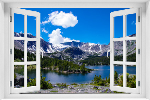 Fototapeta Naklejka Na Ścianę Okno 3D - Montana Snowy Rocky Mountains and Lake