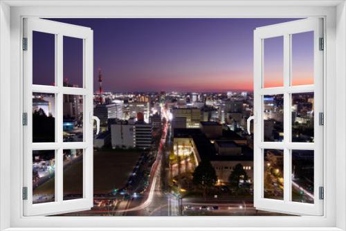 Fototapeta Naklejka Na Ścianę Okno 3D - 宇都宮市　栃木県庁から見た街並み