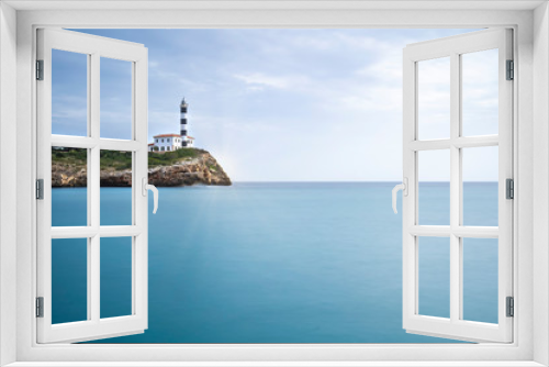 Fototapeta Naklejka Na Ścianę Okno 3D - Lighthouse of Portocolom, Majorca island, Mediterranean Sea, Mallorca Spain