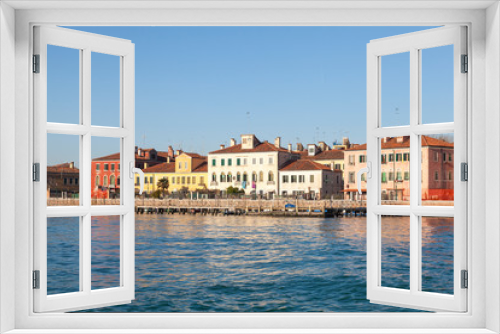Fototapeta Naklejka Na Ścianę Okno 3D -  Island of San Pietro di Castello with colourful waterfront houses, Venice, Veneto, Italy