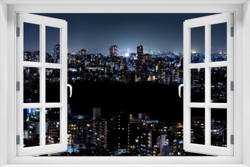 Fototapeta Naklejka Na Ścianę Okno 3D - Tokyo city night view and sky
